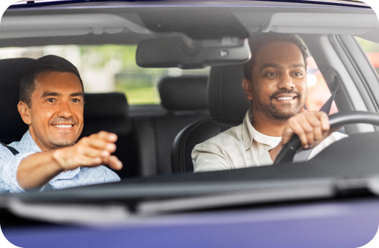 moniteur et eleve en voiture