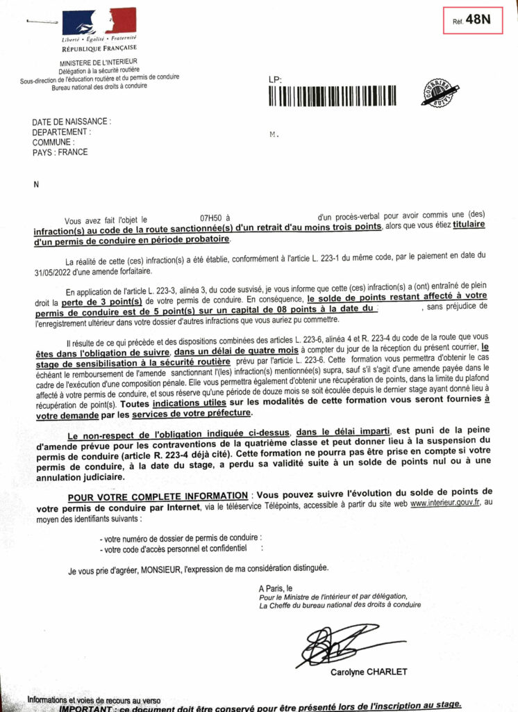 modèle de lettre 48N